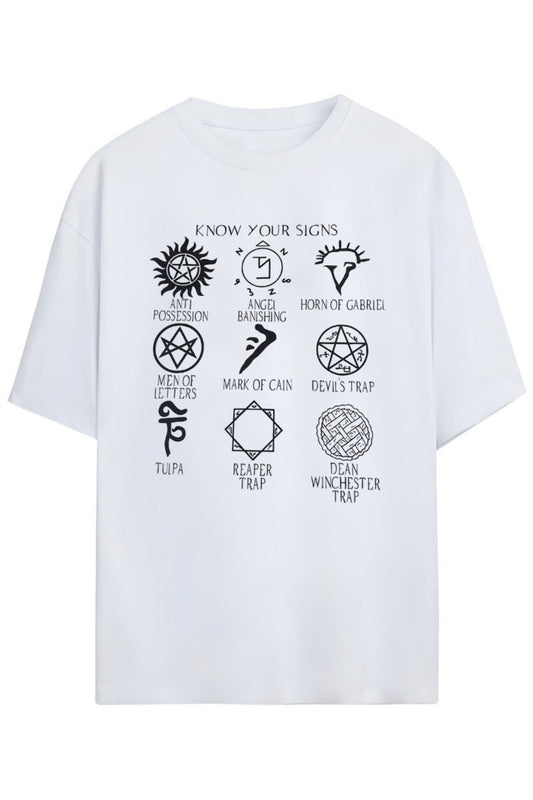 Supernatural Tasarimi Unisex Pamuklu T-shirt