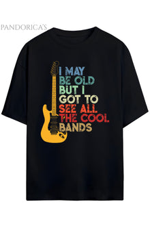 Pandorica's ROCK TASARIM SERİSİ Yazılı Gitar Baskılı Unisex Pamuklu Relaxed Kalıp T-shirt