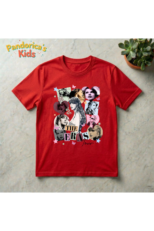 Pandorica's TAYLOR SWIFT THE ERAS TOUR Tasarımı Pamuklu Unisex Çocuk T-shirt