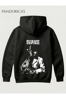 Red Dead Redemption 2 Arthur Morgan Tasarımı Yazılı SIRT Baskılı Unisex Kapüşonlu Pamuklu Sweatshirt Hoodie