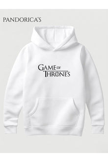 Game Of Thrones Tasarımı Yazılı Baskılı Unisex Kapüşonlu Pamuklu Sweatshirt (Hoodie)