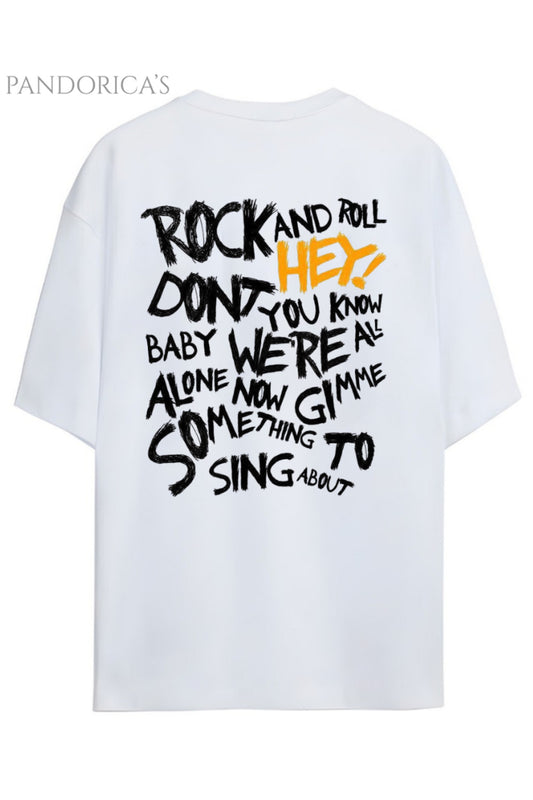 Pandorica's ROCK TASARIM SERİSİ Yazılı Sırt Baskılı (PARAMORE Şarkı Sözü) Unisex Pamuklu T-shirt