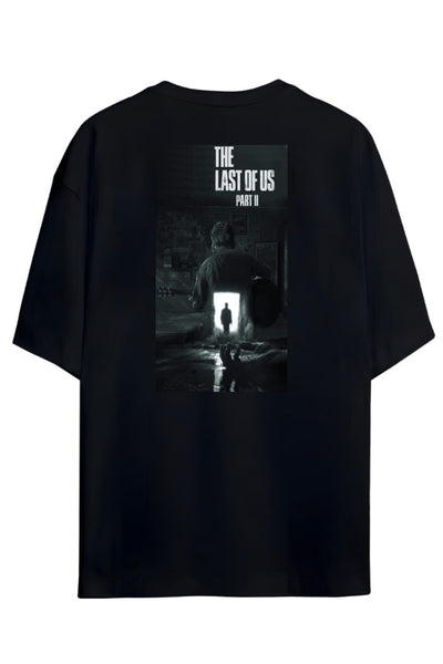 The Last Of Us Tasarimi Sırt ve Göğüs Baskılı Unisex Pamuklu T-shirt