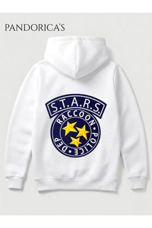 Resident Evil "R.P.D S.T.A.R.S RACOON POLICE DEP." Tasarımı Yazılı SIRT Ve GÖĞÜS Baskılı Unisex Kapüşonlu Pamuklu Gamer Sweatshirt Hoodie