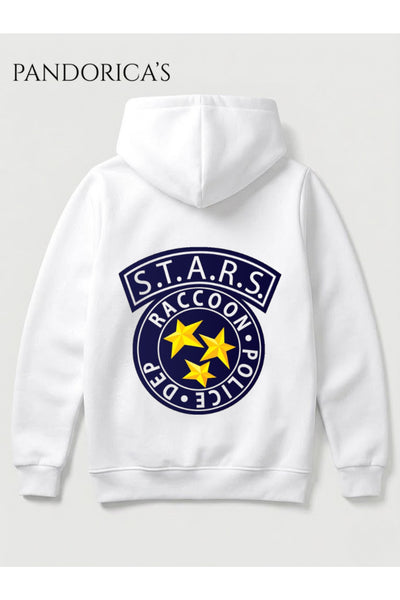 Resident Evil "R.P.D S.T.A.R.S RACOON POLICE DEP." Tasarımı Yazılı SIRT Ve GÖĞÜS Baskılı Unisex Kapüşonlu Pamuklu Gamer Sweatshirt Hoodie
