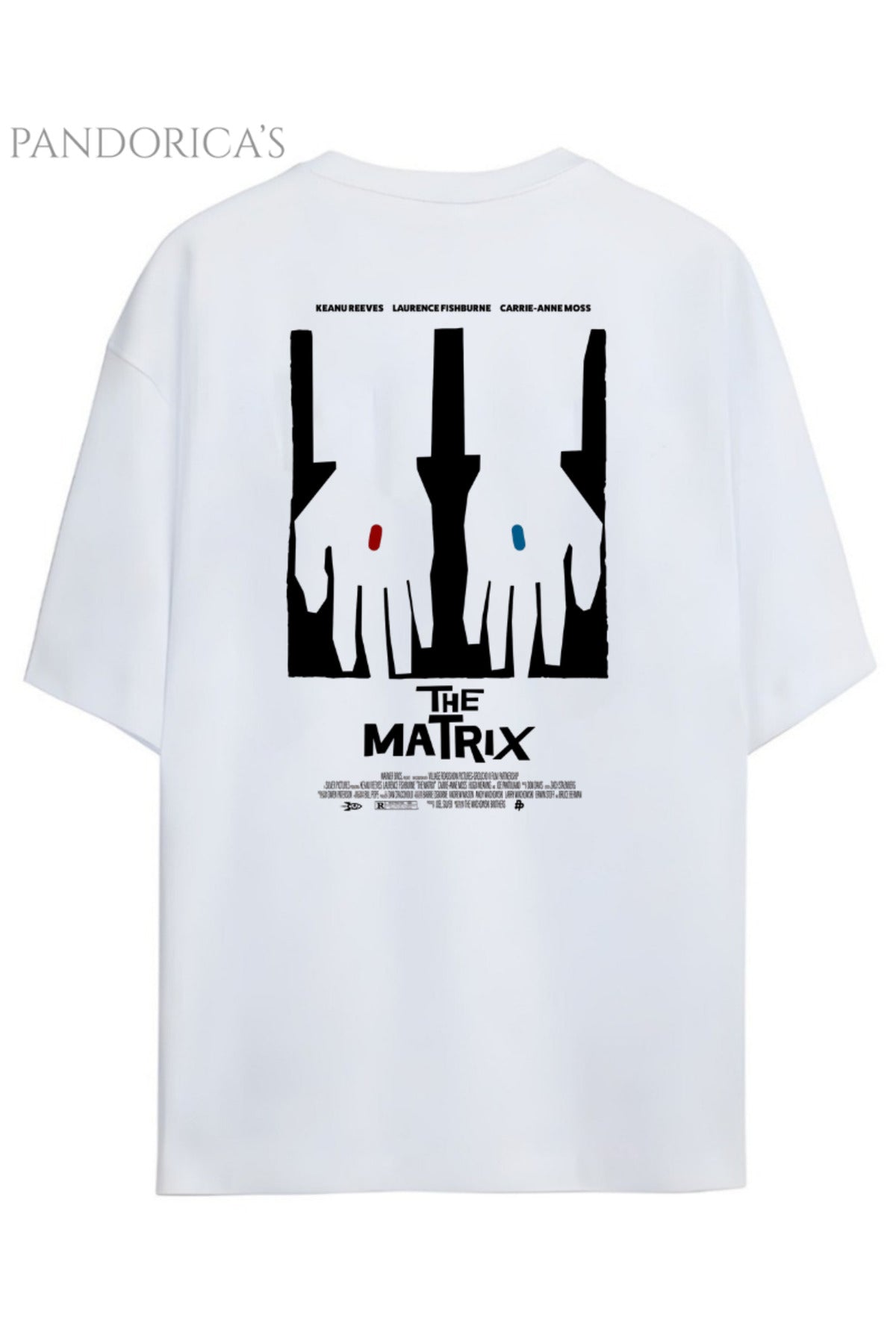 Beyaz Pandorica's The Matrix Tasarımı Sırt Ve Göğüs Baskılı Unisex Pamuklu T-Shirt - 9