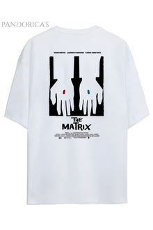 Pandorica's The Matrix Tasarımı Sırt ve Göğüs Baskılı Unisex Pamuklu T-shirt