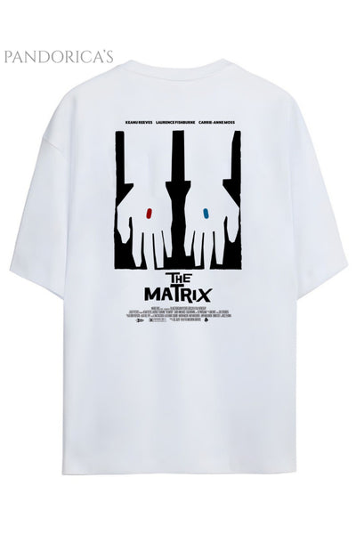 Pandorica's The Matrix Tasarımı Sırt ve Göğüs Baskılı Unisex Pamuklu T-shirt