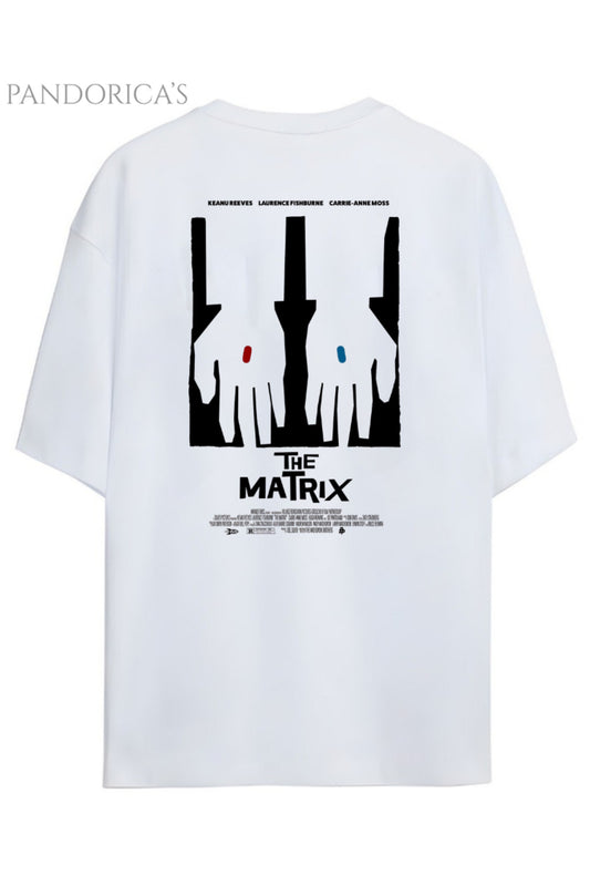 Pandorica's The Matrix Tasarımı Sırt ve Göğüs Baskılı Unisex Pamuklu T-shirt