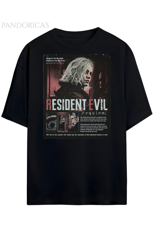 Pandorica's Resident Evil Requiem Grace Ashcroft Tasarimi Unisex Pamuklu T-shirt