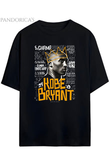 Pandorica's Basketbol Kobe Bryant Tasarımı Yazılı Baskılı Unisex Pamuklu T-shirt