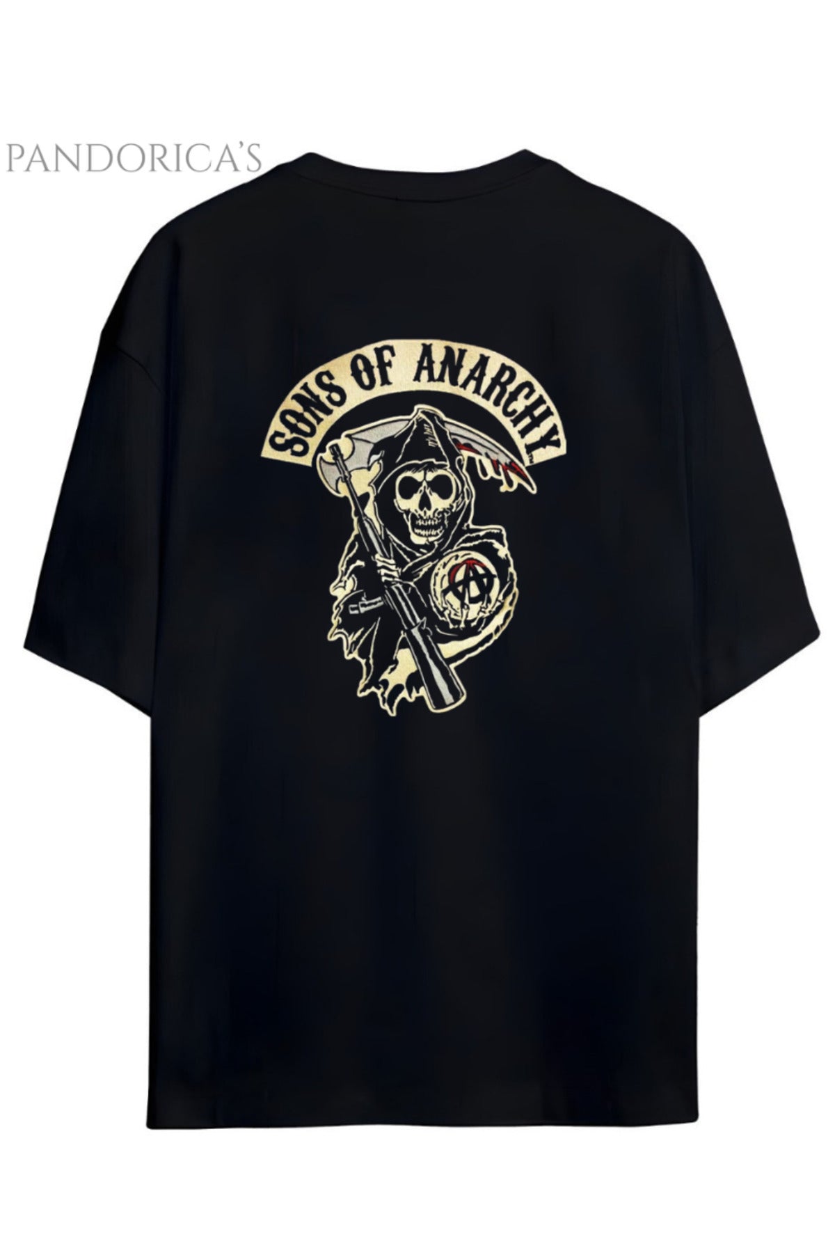 Sons Of Anarchy Jackson Teller Sırt Baskılı Pamuklu Relaxed Kalıp Siyah Unisex Tişört - 9