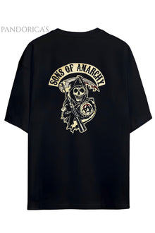 Sons Of Anarchy Jackson Teller Sırt Baskılı Pamuklu Relaxed Kalıp Siyah Unisex Tişört
