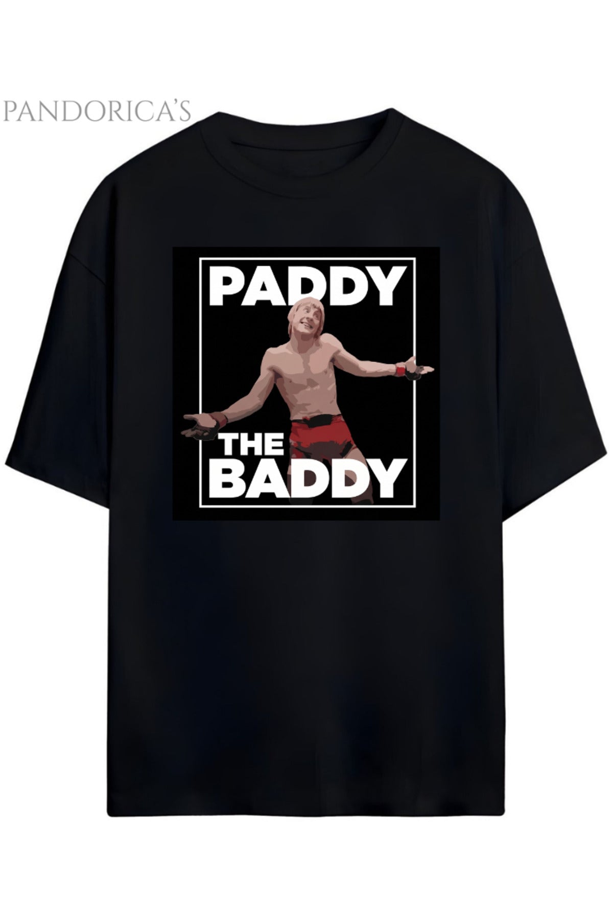 Siyah Pandorica's UFC Paddy Pimblett "The Baddy" Tasarımı Baskılı Unisex Pamuklu T-Shirt - 9