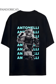 Pandorica's Kimi Antonelli Tasarımı Sırt ve Göğüste Baskılı Unisex Pamuklu T-shirt