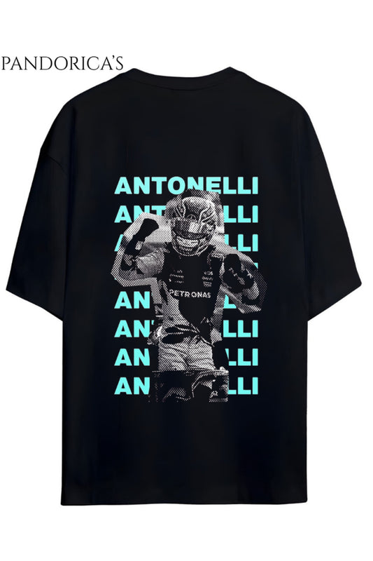 Pandorica's Kimi Antonelli Tasarımı Sırt ve Göğüste Baskılı Unisex Pamuklu T-shirt