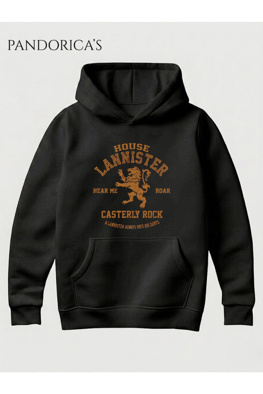 Game Of Thrones House Lannister Tasarımı Unisex Kapüşonlu Pamuklu Sweatshirt (Hoodie)