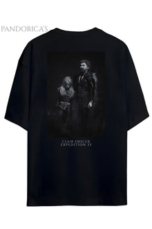 Pandorica's Expedition 33 Clair Obscure Sırt ve Göğüs Tasarım Baskılı Unisex Pamuklu T-shirt