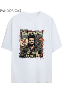 The Boys Tasarım Serisi Billy Butcher Baskılı Yazılı Tişört Tasarımı Unisex Pamuklu Tişört