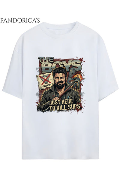 The Boys Tasarım Serisi Billy Butcher Baskılı Yazılı Tişört Tasarımı Unisex Pamuklu Tişört