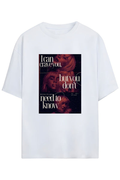 Billie Eilish Tasarimi Unisex Pamuklu T-shirt