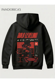 SOLO LEVELING ANİME SUNG JİNWOO Tasarımı Yazılı SIRT Baskılı Yazılı Baskılı Unisex Kapüşonlu Pamuklu Sweatshirt Hoodie
