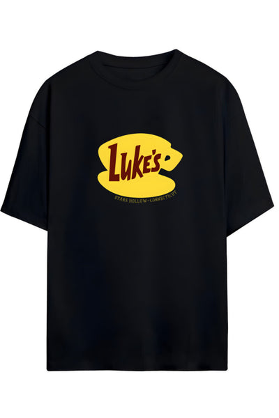 Gilmore Girls Tasarım Serisi "LUKE'S" Yazılı Baskılı Pamuklu Unisex Tişört