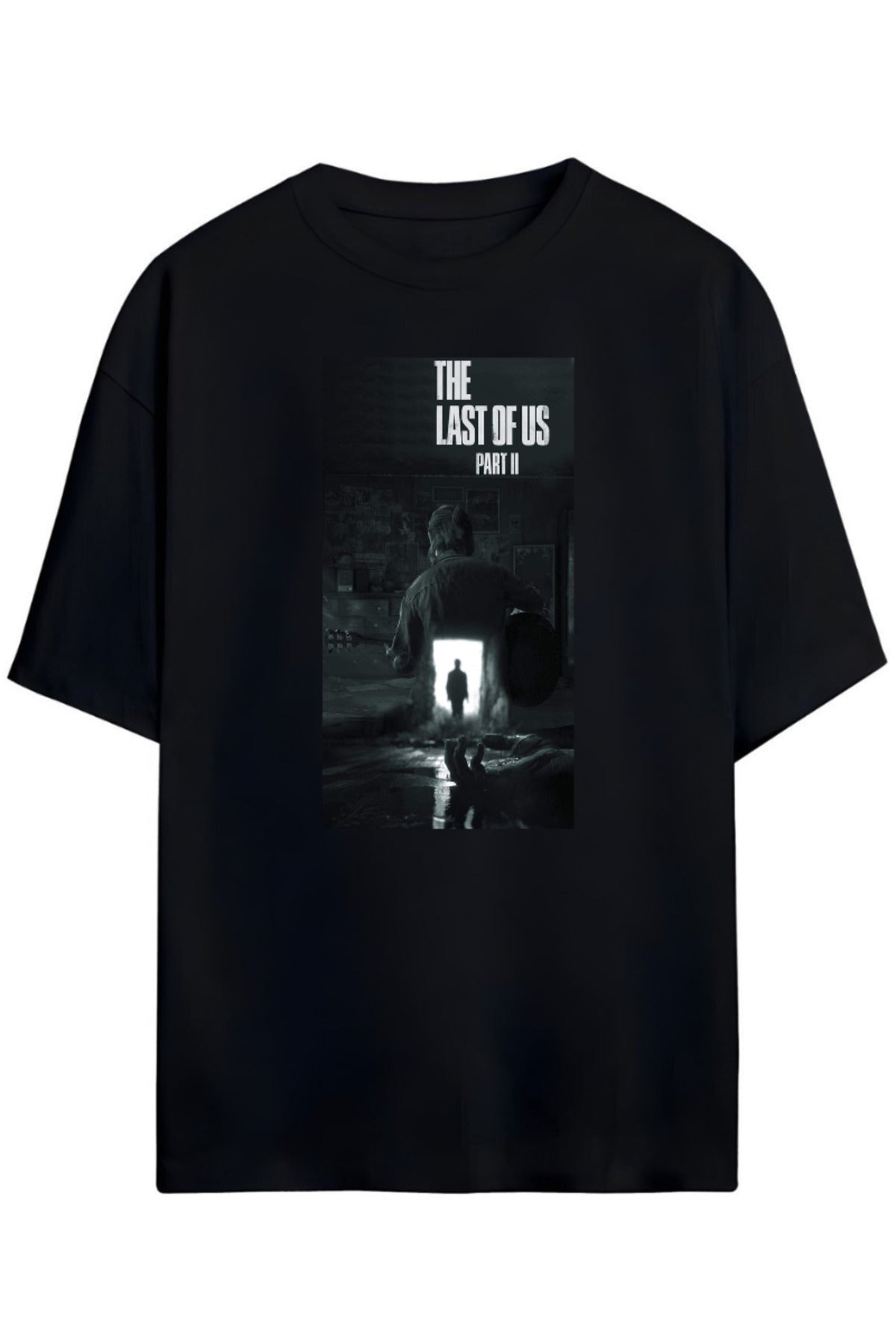 Siyah Pandorica's The Last Of Us Tasarımı Unisex Pamuklu T-Shirt - 269