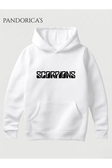 SCORPIONS Tasarımı Yazılı Baskılı Unisex Kapüşonlu Pamuklu Kanguru Cepli Sweatshirt Hoodie