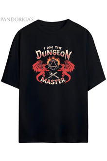 Pandorica's DUNGEONS & DRAGONS (D&D) Tasarım Serisi Baskılı Yazılı Unisex Pamuklu Tişört