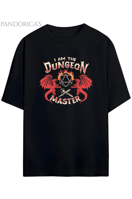 Pandorica's DUNGEONS & DRAGONS (D&D) Tasarım Serisi Baskılı Yazılı Unisex Pamuklu Tişört