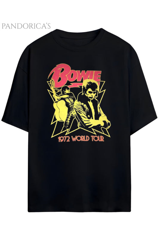 Pandorica's David Bowie Tasarımı Unisex Pamuklu T-shirt