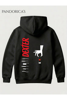 DEXTER Tasarımı Yazılı SIRT Baskılı Unisex Kapüşonlu Pamuklu Sweatshirt Hoodie