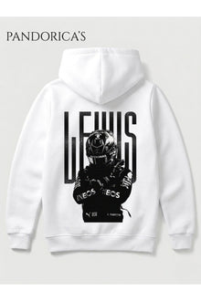 Lewis Hamilton 44 Tasarımı Sırt ve Göğüs Baskılı Unisex Kapüşonlu Pamuklu Sweatshirt (Hoodie)