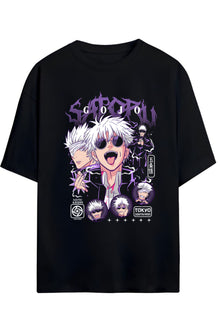 Jujutsu Kaisen Anime Serisi Gojo Satoru Baskılı Yazılı Pamuklu Unisex Tişört