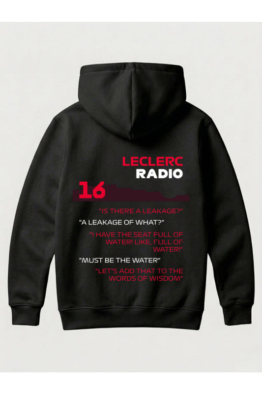 CHARLES LECLERC İkonik Diyalog Tasarımı Yazılı SIRT VE GÖĞÜS BASKILI Unisex Kapüşonlu Pamuklu Sweatshirt (Hoodie)