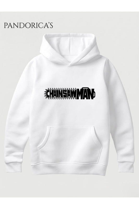 CHAINSAW MAN Anime Manga Tasarım Serisi Yazılı SIRT ve ÖN Baskılı Unisex Kapüşonlu Pamuklu Sweatshirt Hoodie