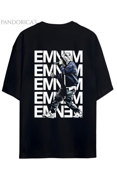 EMINEM TASARIMI YAZILI SIRT BASKILI PAMUKLU UNISEX TİŞÖRT