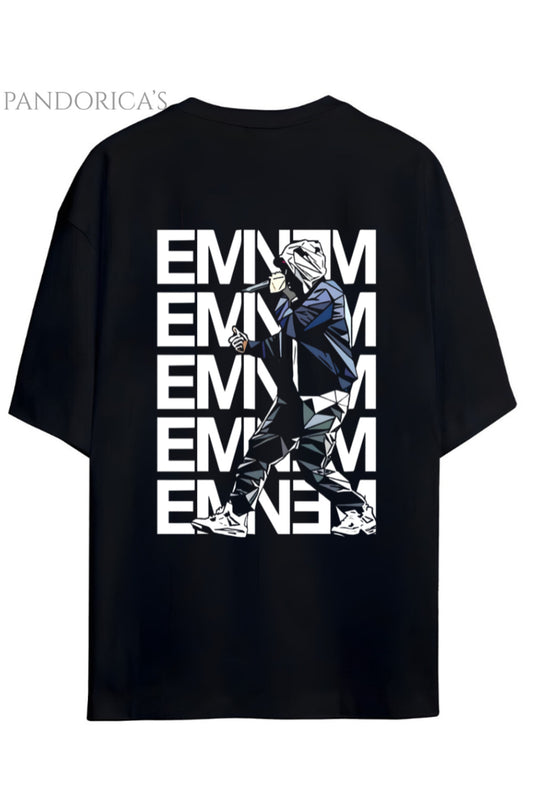 EMINEM TASARIMI YAZILI SIRT BASKILI PAMUKLU UNISEX TİŞÖRT