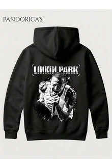 Linkin Park CHESTER BENNIGTON Tasarımı Yazılı SIRT Baskılı Unisex Kapüşonlu Pamuklu Sweatshirt Hoodie