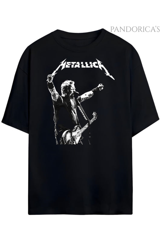 Pandorica's Metallica Tasarımı Baskılı Unisex Pamuklu T-shirt