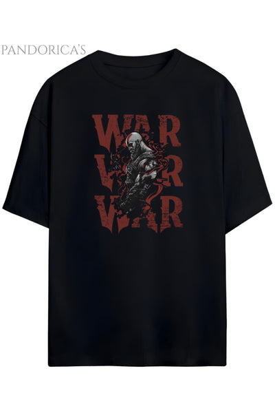 GOD OF WAR Tasarım Serisi KRATOS Baskılı Unisex Pamuklu Relaxed Kalıp Gamer T-shirt