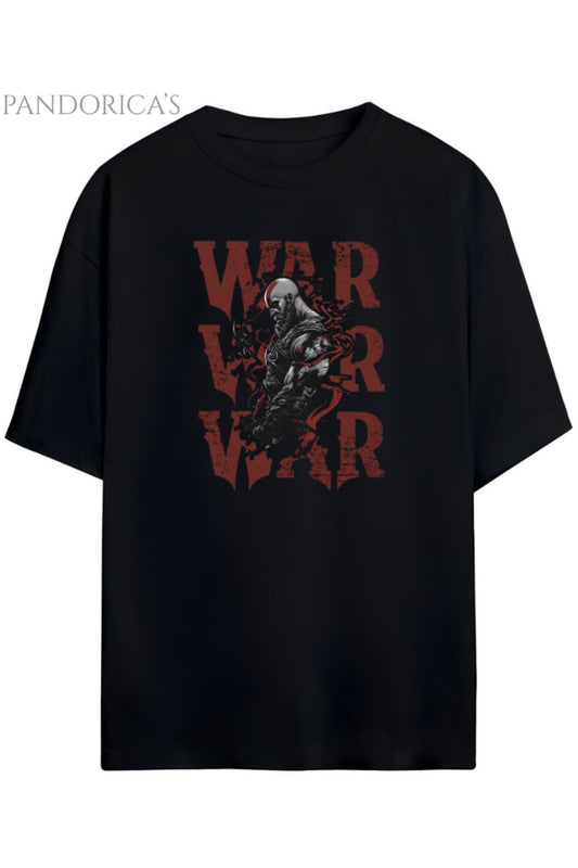 GOD OF WAR Tasarım Serisi KRATOS Baskılı Unisex Pamuklu Relaxed Kalıp Gamer T-shirt