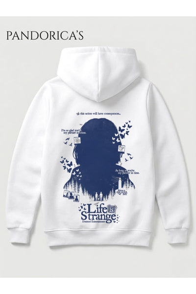 LIFE IS STRANGE Tasarımı Yazılı SIRT Baskılı Unisex Kapüşonlu Pamuklu Sweatshirt Hoodie