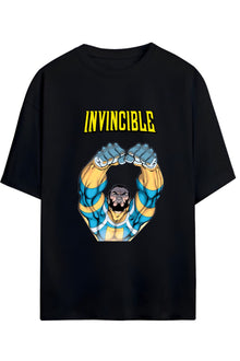INVINCIBLE IMMORTAL BASKILI YAZILI PAMUKLU RELAXED KALIP UNISEX TİŞÖRT