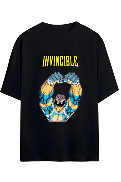 INVINCIBLE IMMORTAL BASKILI YAZILI PAMUKLU RELAXED KALIP UNISEX TİŞÖRT