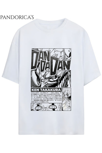 DANDADAN Anime Tasarımı Yazılı Baskılı Unisex Pamuklu Relaxed Kalıp Tişört