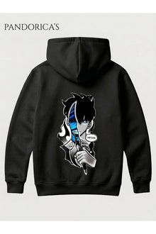 SOLO LEVELING ANİME SUNG JINWOO Tasarımı"ARISE" Yazılı SIRT Baskılı Unisex Kapüşonlu Pamuklu Sweatshirt Hoodie