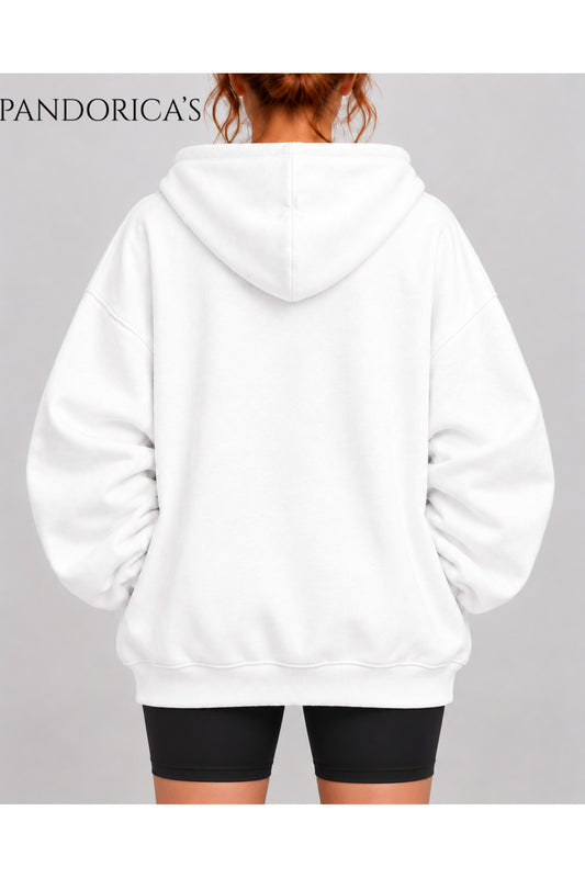 Unisex Relaxed Baskısız Basic İçi Şardonlu Kapüşonlu Fermuarlı Sweatshirt Hırka