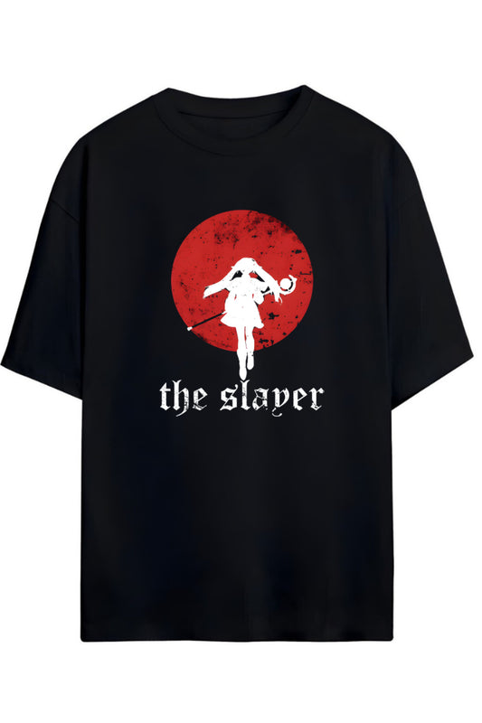 Frieren: Beyond Journey's End (Sousou no Frieren) "THE SLAYER" Baskılı Yazılı Pamuklu Unisex Tişört
